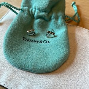 Tiffany’s Elsa Peretti Silver Full Heart Earrings - no backs